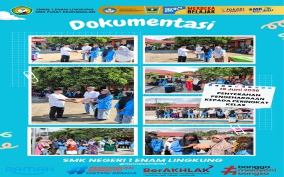 SMKN 1 Enam Lingkung Gelar Penyerahan Hadiah Juara Kelas dan Juara Umum Sekaligus Pembagian Rapor Semester